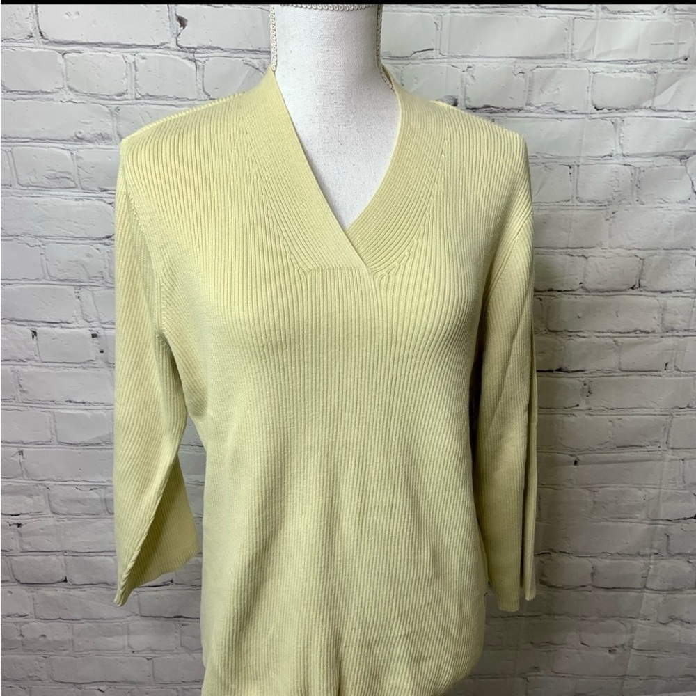 J. Jill Ribbed Cotton Sweater Large